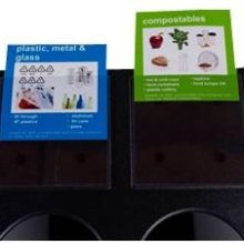 Large 25 Gallon Triple Recycling Bin with Changeable Labels - Ideal for Schools and Offices