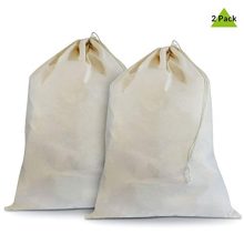 Cotton Laundry Bags, Hamper Liners With Drawstring Closure