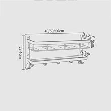 Aluminum Shelves Rectangle 1 Tier Rack Wall Mounted Black