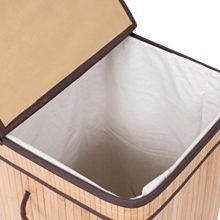BIRDROCK HOME Square Laundry Hamper with Lid and Cloth Liner