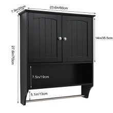Wall Bathroom Cabinet with 1 Adjustable Shelf & Towels Bar