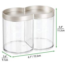 mDesign Plastic Bathroom Vanity Countertop Canister Jar