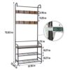 LENTIA Entryway Coat Rack Hall Tree Shoe Bench