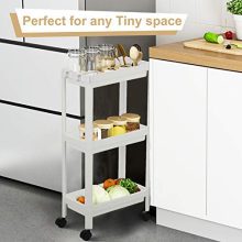 Flowmist 3 Tier Slim Rolling Organizer Storage Cart