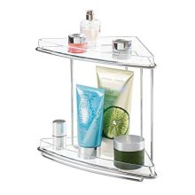 mDesign Metal 2-Tier Corner Storage Organizing Caddy Stand