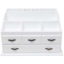 Wood 8 Trays 4 Storage Drawers Jewelry