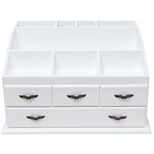 Wood 8 Trays 4 Storage Drawers Jewelry