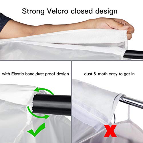 Zilink 43-inch Hanging Garment Bags for Storage – Dust-Proof Clothes Organizer with Clear Window & Zipper Closure