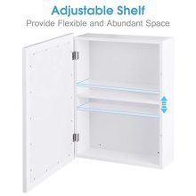 Mirror Medicine Cabinet W/Single Door and Inner Adjustable Shelf