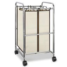 Simple Trending 2-Bag Laundry Hamper Sorter Cart