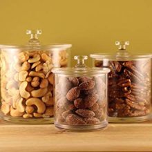 Premium Acrylic Apothecary Jars Set of 3 - Elegant Storage Canisters for Lavatory, Kitchen, and More