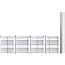 24 inch x 30 inch Chrome Wire 4 Shelf Kit with 64 inch Posts.