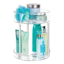 mDesign Spinning Metal and Plastic Makeup Organizer Rotating