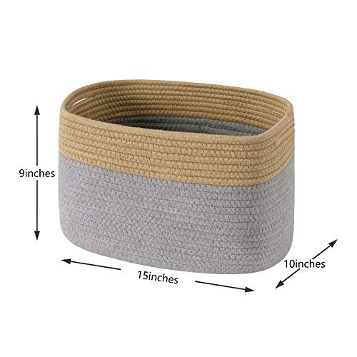 Foldable Woven Basket with Handles for Clothes, Toy, Makeup, Books