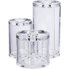Triple Round Make up Container for Cosmetics, Bathroom