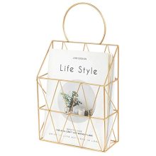 YINASI Metal Wire Magazine Holder Newspaper Organizer Storage Basket