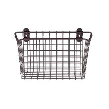 Vintage Large Cabinet & Wall-Mounted Basket for Storage