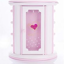 Pink Musical Mirror Jewelry Box Storage Case