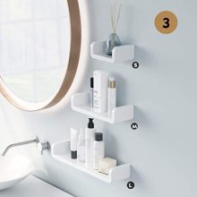 Maximize Your Space with Adhesive Floating Shelves - Set of 3 - Elevate Your Home Organization