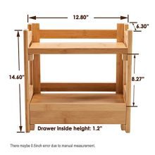 🌿 Natural Bamboo Makeup Organizer with Drawer – Perfect for Beauty Lovers