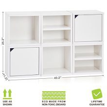 Way Basics ​6 ​Modular 3​-​in​-​1 Shelf Connect Cube Storage System