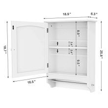 Wooden Single Door Wall Mount Storage Organizer