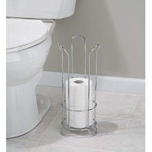 iDesign Classico Metal Toilet Tissue Roll Reserve Organizer for Bathroom