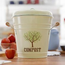 1.3 Gallon Compost Bin - Premium Carbon Steel Countertop Compost Pail for Odor Control and Sustainable Living