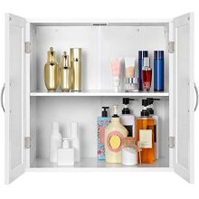 White Wall-Mounted Bathroom Medicine Cabinet - Stylish Storage Solution with Adjustable Shelf