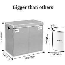 Effortless Laundry Sorting and Storage with Smart Elf Double Laundry Hamper in Linen Grey
