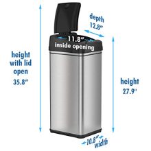 13 Gallon Pet-Proof Sensor Trash Can - Keep Your Kitchen Clean and Odor-Free!