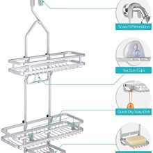 Bextsrack Hanging Shower Caddy, Adjustable Bathroom Shower Organizer Rack