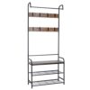 LENTIA Entryway Coat Rack Hall Tree Shoe Bench