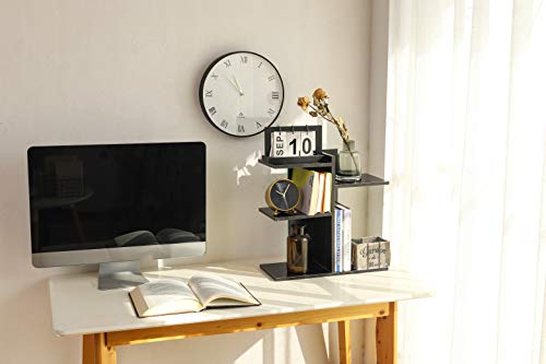 YCOCO Desktop Shelf Bookshelf,Wood Countertop Bookcase