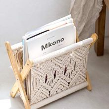 Mkono Macrame Magazine Rack Small Boho Magazine Holder