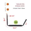 Wall Mount Storage Hook Rack Heavy Duty Giant Arm