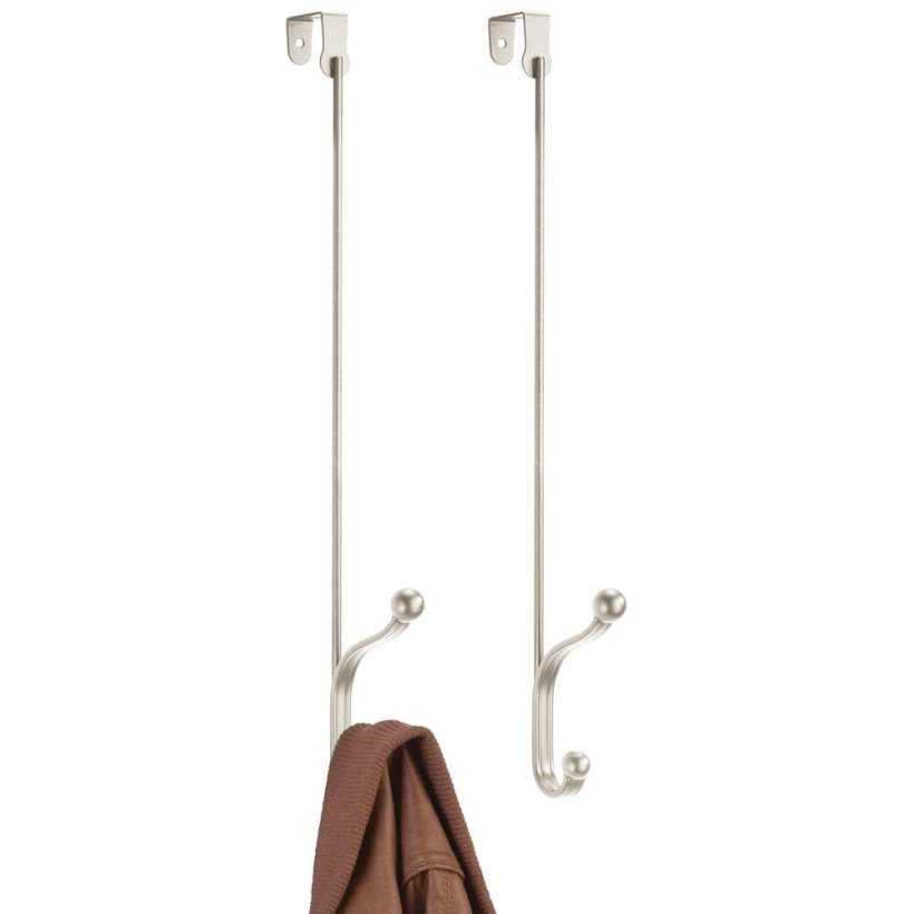 mDesign Metal Modern Over The Door Storage Organizer Rack