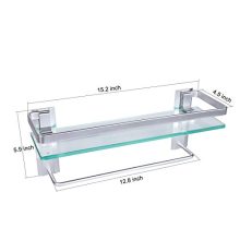 Wall Mounted Tempered Glass Bathroom Shelf