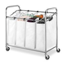 Whitmor 4 Section Rolling Laundry Sorter