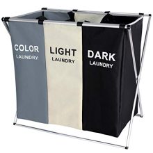 Hamper Sorter Basket Bin Foldable with Aluminum Frame