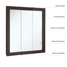 Framed Mirrored Medicine Cabinet in Espresso