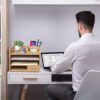 4-Layer Bamboo Desk Organizer with Drawer: Your Office's Space-Saving Solution