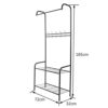 Coat Rack with Two-Layer Steel Rack Underneath Big Shoe Bench