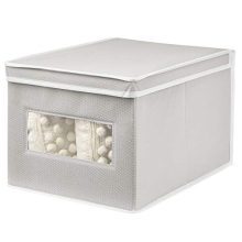 mDesign Soft Stackable Fabric Closet Storage Organizer