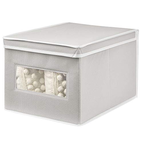 mDesign Soft Stackable Fabric Closet Storage Organizer