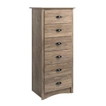 Prepac Salt Spring 6-Drawer Tall Chest, Drifted Gray