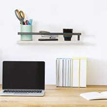 Rustic Floating Wall Shelves with Rails for Bedroom, Bathroom