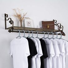 Wrought Iron Coat Rack Shelf Wall Mounted