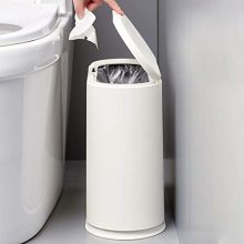 10 Liter White Modern Wastebasket Thin Trash Can