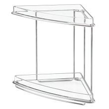 mDesign Metal 2-Tier Corner Storage Organizing Caddy Stand